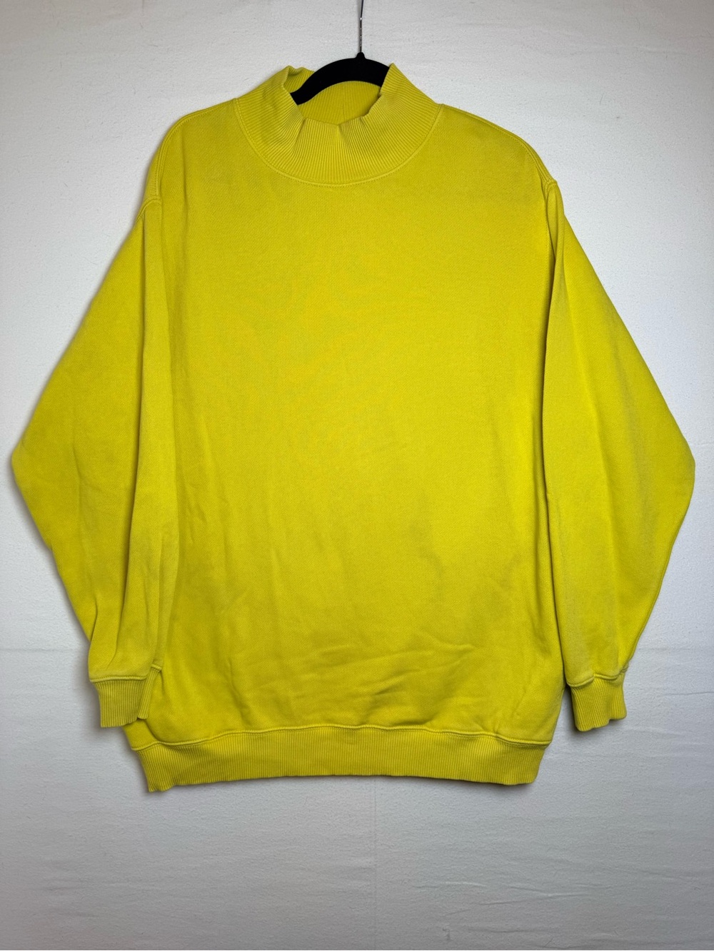 Aerie Women's Neon Yellow Mockneck Sweatshirt with Pockets
